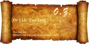 Orlik Zerind névjegykártya